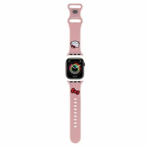 Hello Kitty rózsaszín szilikon Apple Watch szíj 42/44/45/49mm - Okosóra szíj