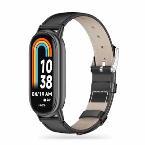 Tech-Protect Leatherfit szíj Xiaomi Smart Band 8/8 NFC-hez - fekete 113796241 - Okosóra szíj