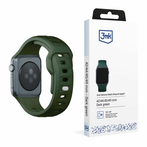 3mk sötétzöld szilikon óraszíj Apple Watchhoz 42/44/45/49mm - Okos eszköz