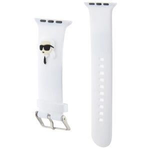 Közelkép a Karl Lagerfeld 3D fehér Apple Watch szíjra - Okosóra szíj