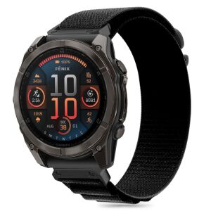 Tech-Protect Nylon Pro Fekete Szíj Garmin Fenix 5/6/6 Pro/7/8 (47MM) - Elölnézet - Okosóra szíj