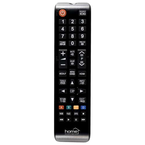 Samsung TV remote control, Home brand, black, silver accents