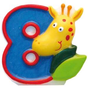 Safari Zahl 8 Geburtstagskerze mit Giraffen-Design - Amscan