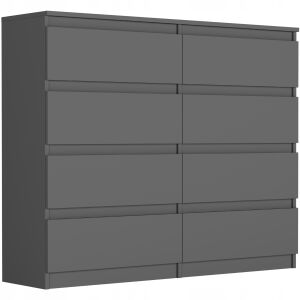 Antracit 8 fiókos Komód komód, minimalista design, fogantyúk nélkül - Akord