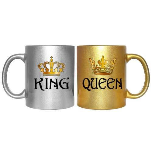 King - Queen Páros Bögre (2 db), változtatható felirattal, exkluzív színekben