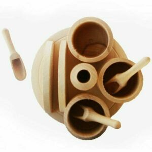 Wooden spice and napkin holder set, 11.5 cm diameter - Napkin Holder