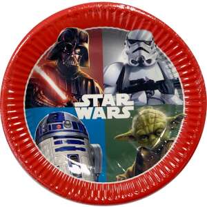 Star Wars Dark Force paper plates, 8 pack, 19.5 cm, featuring Darth Vader, Stormtrooper, R2-D2, and Yoda - Disposable Plate