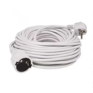 White 10m Extension Cord, Universal Power Cable - Extension Cord
