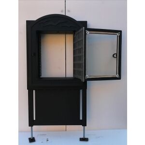 Madaras kandalló ajtó külső levegő bevezetéssel, nyitott állapotban - Kandalló ajtó