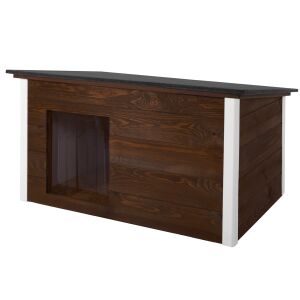 Dechland insulated flat roof Doghouse large XL #dark brown
