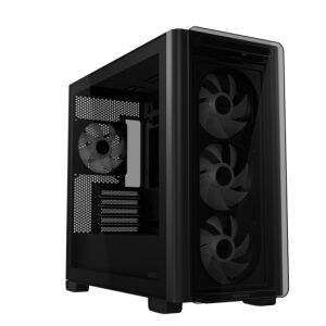 ASUS A23 PLUS micro-ATX PC Case - Black, angled view - Computer Case
