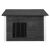 Dechland insulated flat roof dog house L size, gray, front view