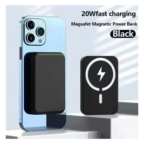 Fekete 30000mAh MagSafe Power Bank 5W mágneses külső akkumulátor 