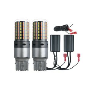 2x LED žiarovky T20 / W21W / 7440 so žltým a bielym svetlom, 144 SMD 3014, plug and play, sada 2 ks - Auto žiarovky