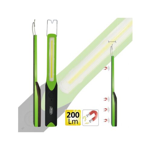 Lampă de lucru LED COB JBM reîncărcabilă cu magnet, Verde, 200 Lumeni