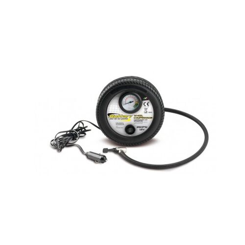 Bottari 12V autós kompresszor nyomásmérővel és autós töltővel, WHEEL 260 PSI, autós kiegészítők
