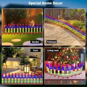 Kolaż oświetlenia LED do ogrodzenia używanego w ogrodzie, na ścieżkach, podwórku i w dekoracji salonu - Nonbrand Lightshine