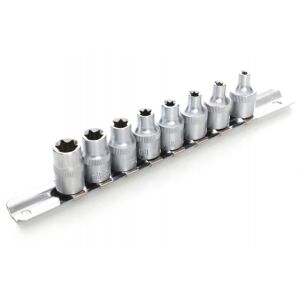 Комплект 8 торкс вложки Kraft&Dele на релса, 3/8 инча - Ключ за щепсел