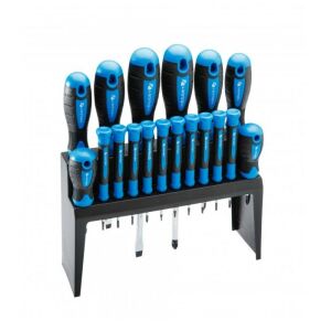 Hogert 18-teiliges Schraubendreher-Set mit Kreuzschlitz-, Schlitz- und Torx-Bits - Hogert