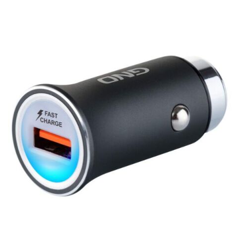 GND CCHQ10 USB autós töltő, fekete, gyors töltés, 3A, 18W