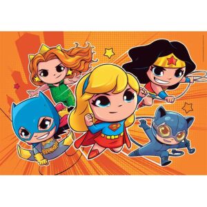 Puzzle DC Super Hero Mini Friends 2x60 elementów Clementoni z Wonder Woman, Supergirl, Batgirl, Catwoman i Merą - Clementoni Puzzle