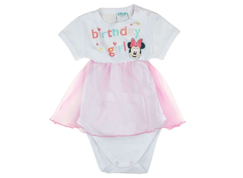 Disney rövid ujjú Body - Minnie Mouse - rózsaszín-fehér