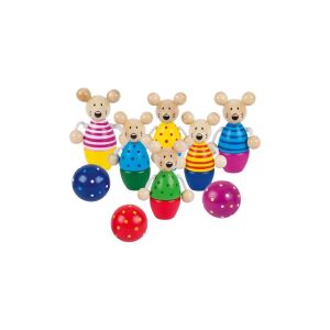 Fa egér bowling szett, gyerek játék, 6 egér és 3 labda - Goki