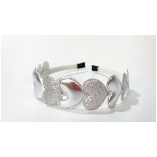 Szívek fejpánt - ezüst