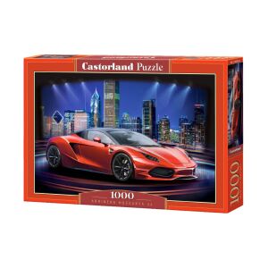 Puzzle Castorland s 1000 dielikov zobrazujúce červené športové auto Arrinera Hussarya 33 v mestskom prostredí - Castorland Puzzle