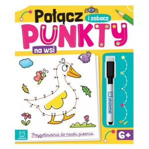 Aksjomat Połącz kropki książeczka aktywności - Wiejska edycja z mazakiem ścieralnym - Książka dla dzieci i młodzieży
