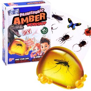 Explore & Find Atelier de Chihlimbar Preistoric DIY, creează-ți propriul chihlimbar cu insecte încorporate, include 11 accesorii, de la 8 ani - Jocuri stiintifice si exploratori
