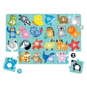 CzuCzu Großes Alphabet Puzzle mit Loch, 48 Teile, zeigt die Puzzle-Teile, die ausgelegt sind - Schaukelpferde, Schaukeltiere und Entwicklungsspiele für Kinder im Kindergartenalter