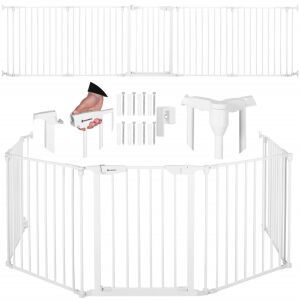 Springos White 5-Panel Baby Safety Gate with Door and Mounting Hardware - Nursery Safety