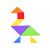 Penové puzzle Tangram, farebný tvar vtáka