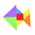 Penové puzzle Tangram, farebný tvar ryby