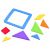 Hab Puzzle Tangram Teile, bunte geometrische Formen