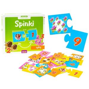 Hra Spinki s puzzlemi s číslami pre predškolákov, s farebnými ilustráciami zvierat a číslami od 1 do 12 - Hračky pre rozvoj škôlkarov