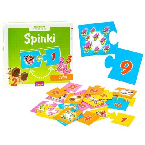 Spinki Zahlenpuzzle-Spiel für Vorschulkinder mit bunten Tierillustrationen und Zahlen von 1 bis 12