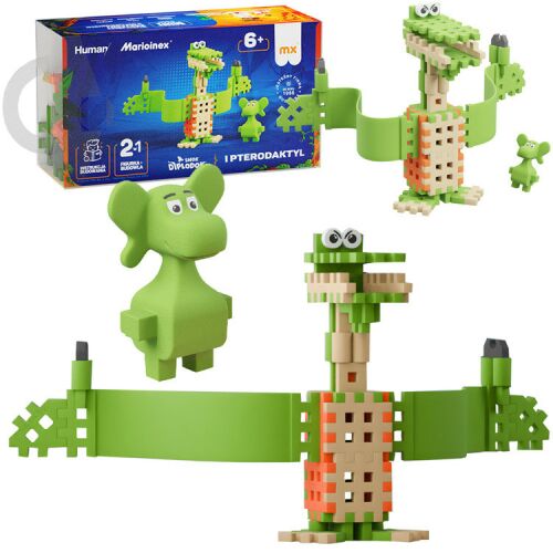 Marioinex Diplodocus és Pterodactyl mini ostya blokkok 60 db + ZA5499 figura