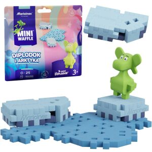 Set de blocuri de construcție Marioinex Mini Waffle cu figurină de dinozaur Diplodocus și peisaj arctic, 25 piese - Marioinex Jocuri de constructie - Lego