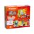 Marioinex Mini Waffle City Tűzoltó akció építőkocka készlet doboz, bemutatva a tartalmat és a korosztályi ajánlást