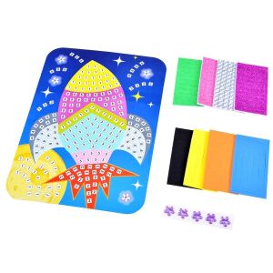 Set creativ Color Day Rocket Mosaic cu pătrate de spumă și șablon rachetă - Nonbrand Jocuri si jucarii creative