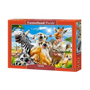 Castorland 500-teiliges Afrikanisches Selfie Puzzle mit einer lustigen Gruppe von Tieren, die ein Selfie machen - Castorland Puzzle