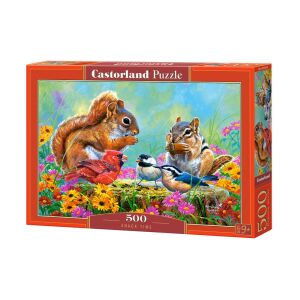 Castorland 500-teiliges Puzzle, Snack Time, mit Eichhörnchen und Vögeln in einer Waldlandschaft - Puzzle