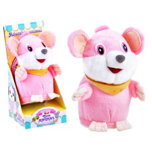 Jucărie de pluș roz mouse care repetă, jucărie interactivă pentru copii, ZA3240SZ - Plușuri interactive