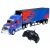 TIR RC0412 távirányítós kamion pótkocsival és távirányítóval, kék és piros láng dizájn