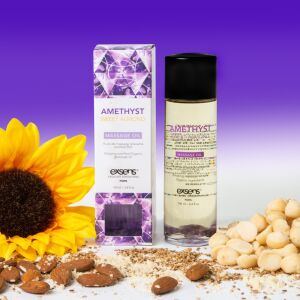 Bio-Massageöl mit Steinen AMETHYST SÜSSE MANDEL 100 ml 113887836 - Massagecreme & Massageöl