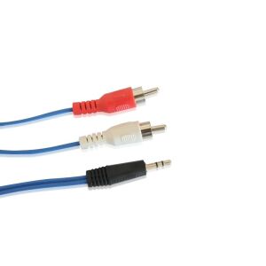Astrum 3.5mm sztereó apa - 2xRCA apa 3.0 méter kék AUX kábel CB-SRCA03-BL AR103 113887987 - Astrum