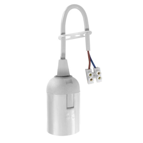 Цокъл за крушка E27 Virone LH/E27-20/W/PZ, с кабел и клеморед, бял 113888062