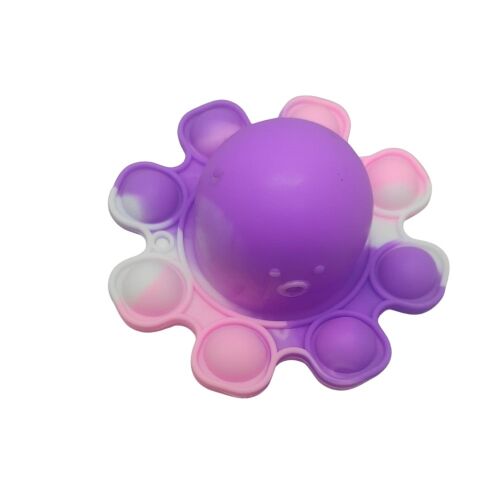 Lila és rózsaszín szilikon polip pop it stresszoldó játék